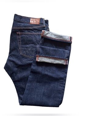 Jean Shop Rocker XLong Raw Selvedge Denim Jeans 36 Straight Leg USA made